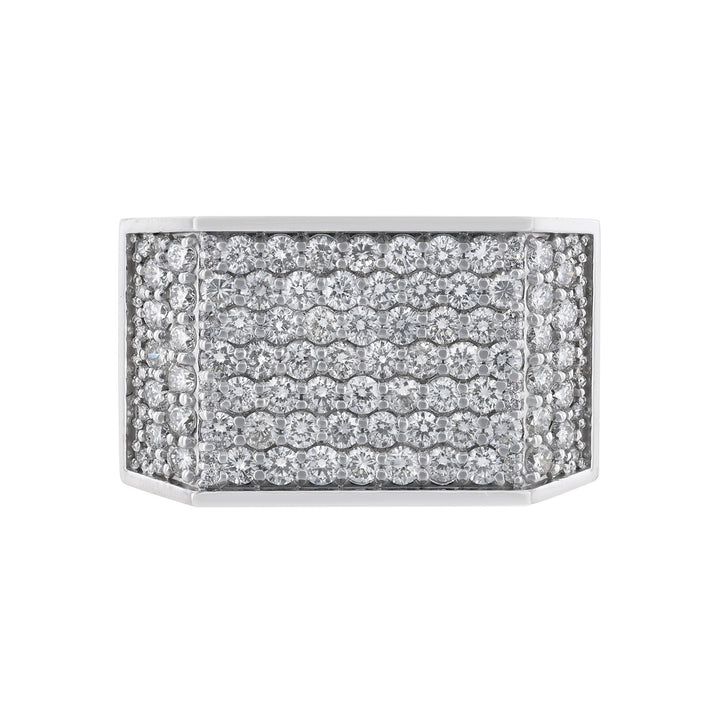 14K White Gold Diamond Square Ring