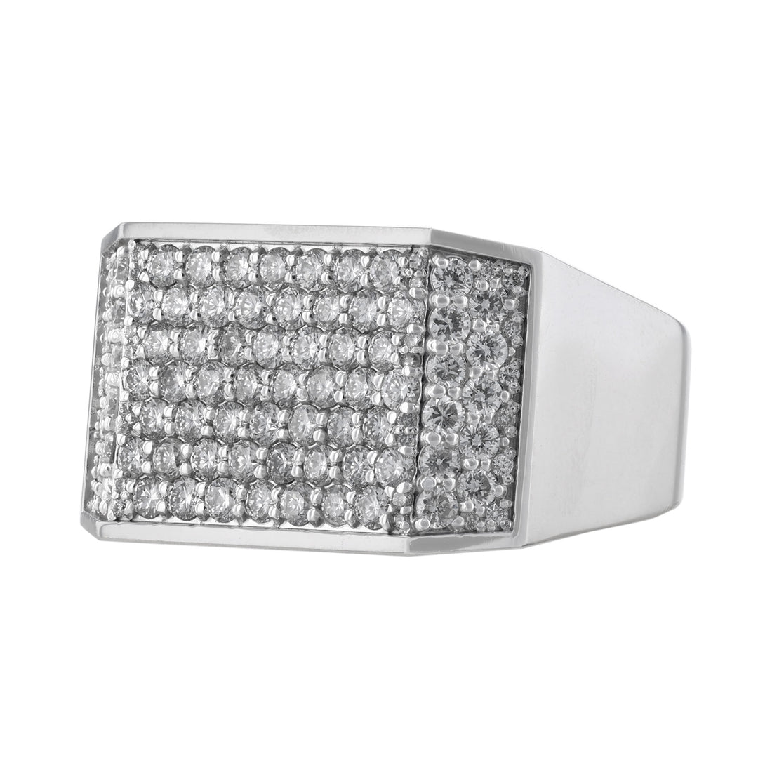14K White Gold Diamond Square Ring