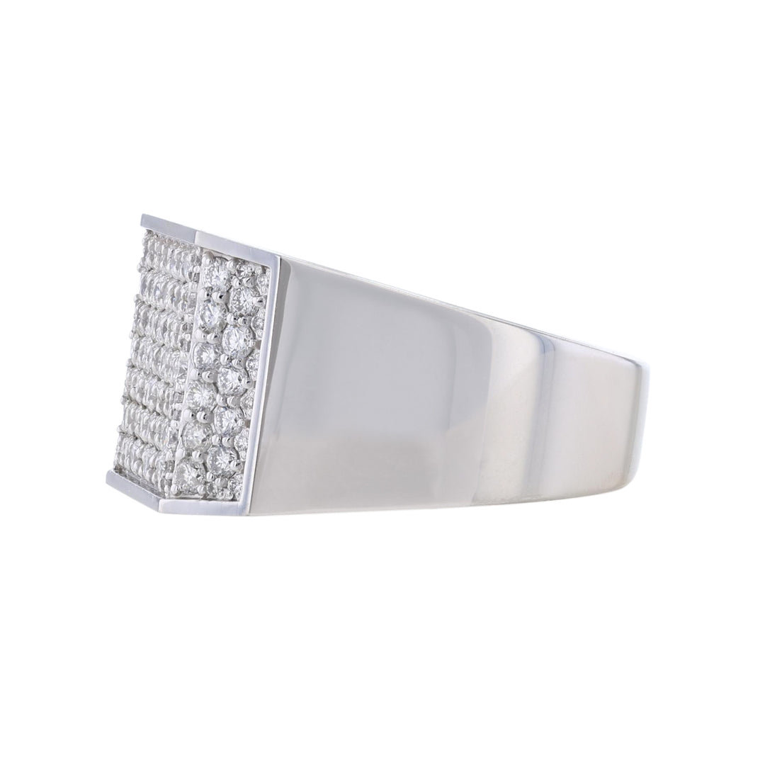 14K White Gold Diamond Square Ring