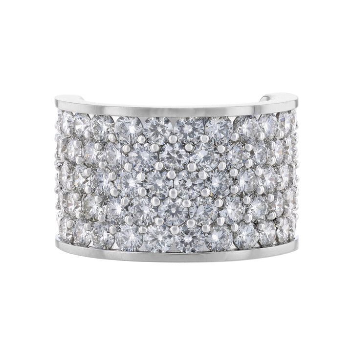 14K White Gold Diamond Half Dome Ring