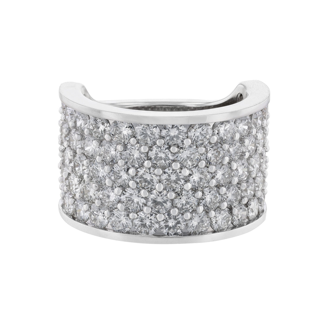 14K White Gold Diamond Half Dome Ring