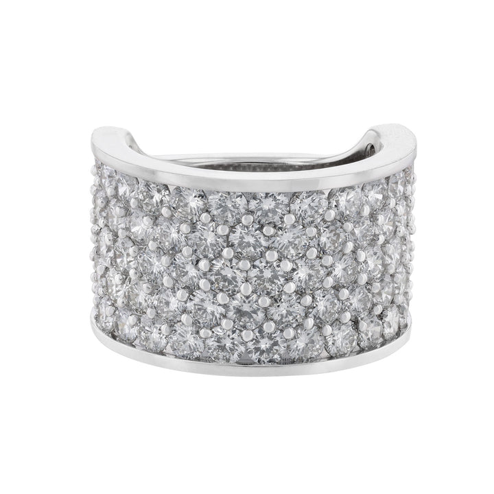 14K White Gold Diamond Half Dome Ring