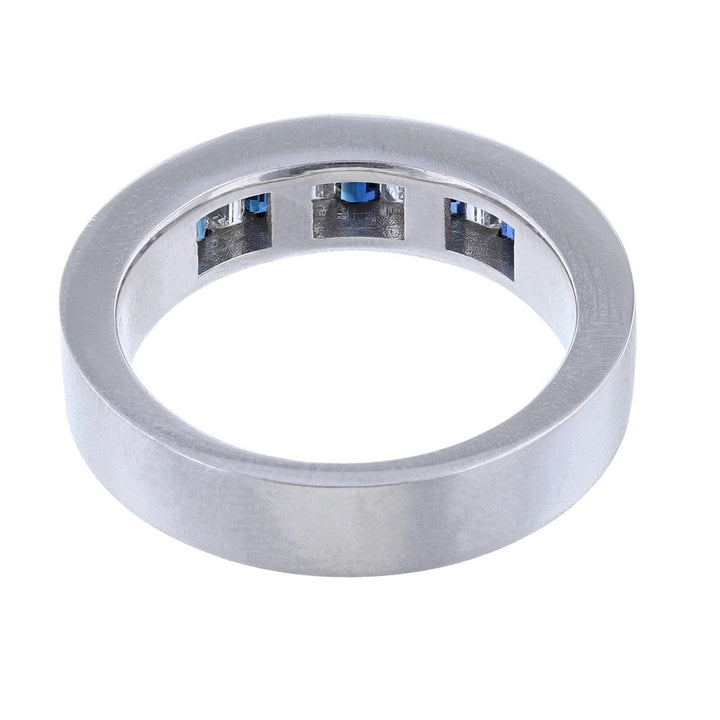 Alternating Baguette Sapphire Diamond Band