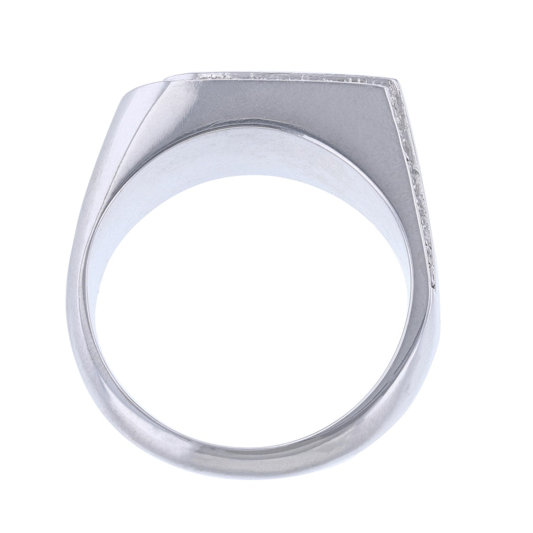 14K White Gold Curved Diamond Band