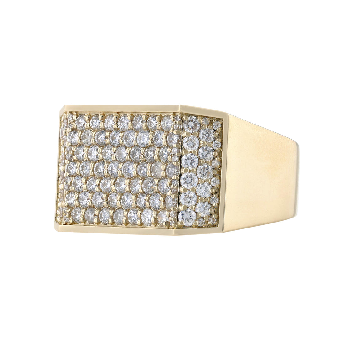 14K Yellow Gold Diamond Square Ring