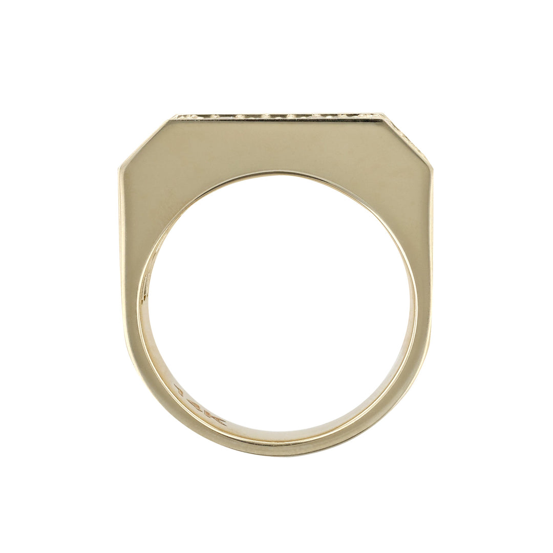 14K Yellow Gold Diamond Square Ring