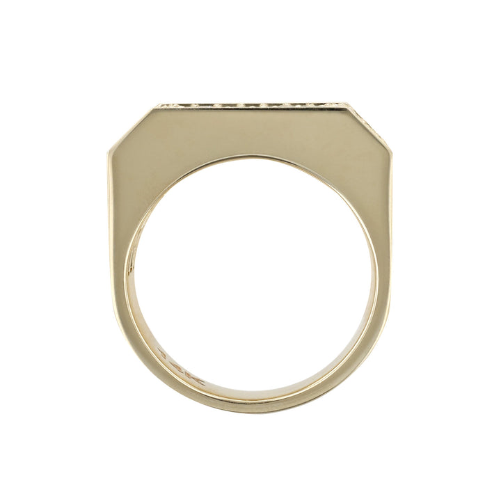14K Yellow Gold Diamond Square Ring