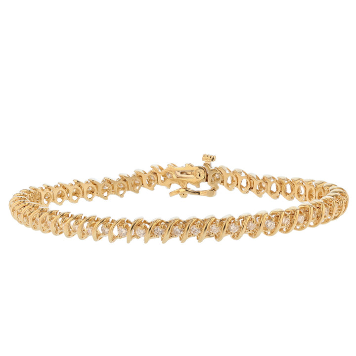 14K Yellow Gold Ladies Tennis Bracelet