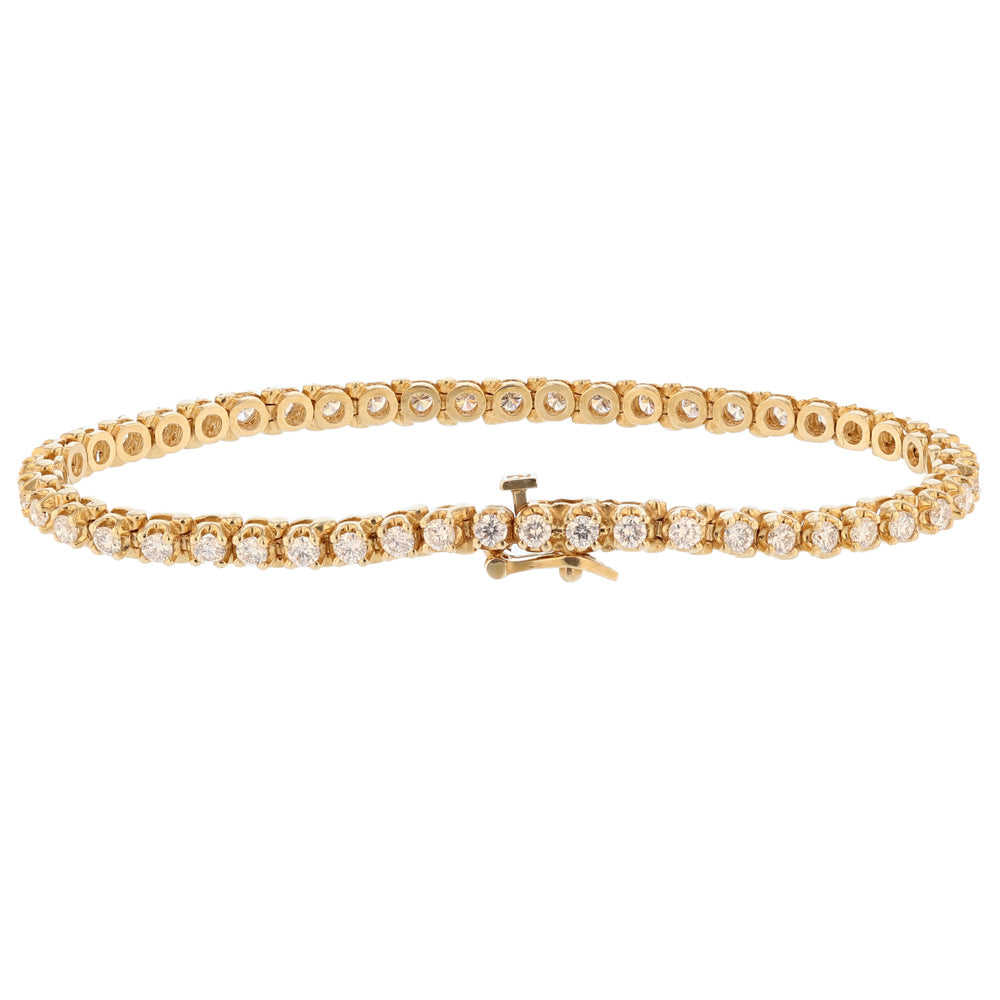 14K Yellow Gold Diamond Tennis Bracelet