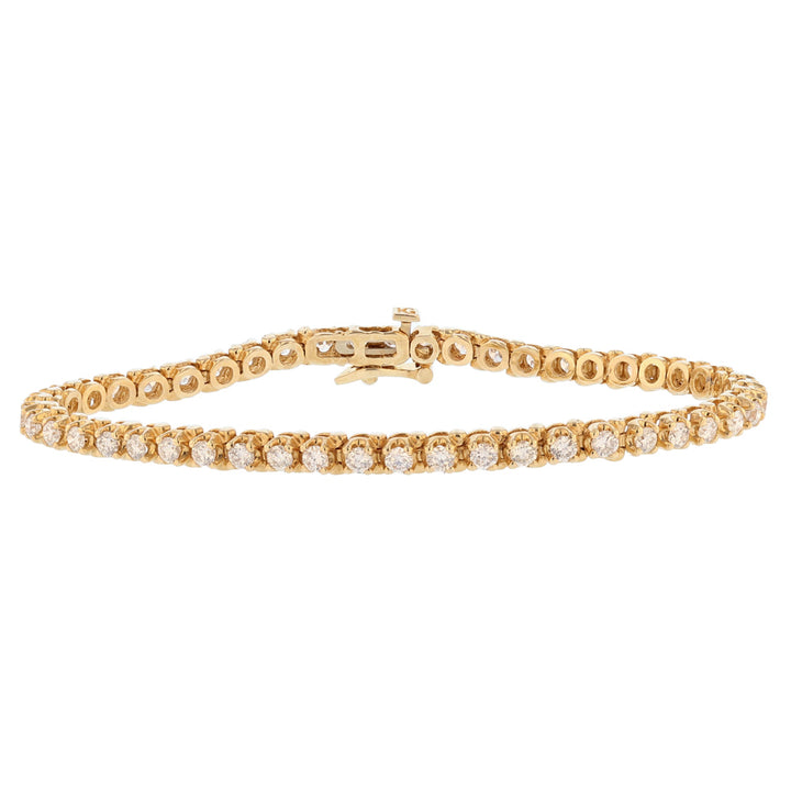 14K Yellow Gold Diamond Tennis Bracelet