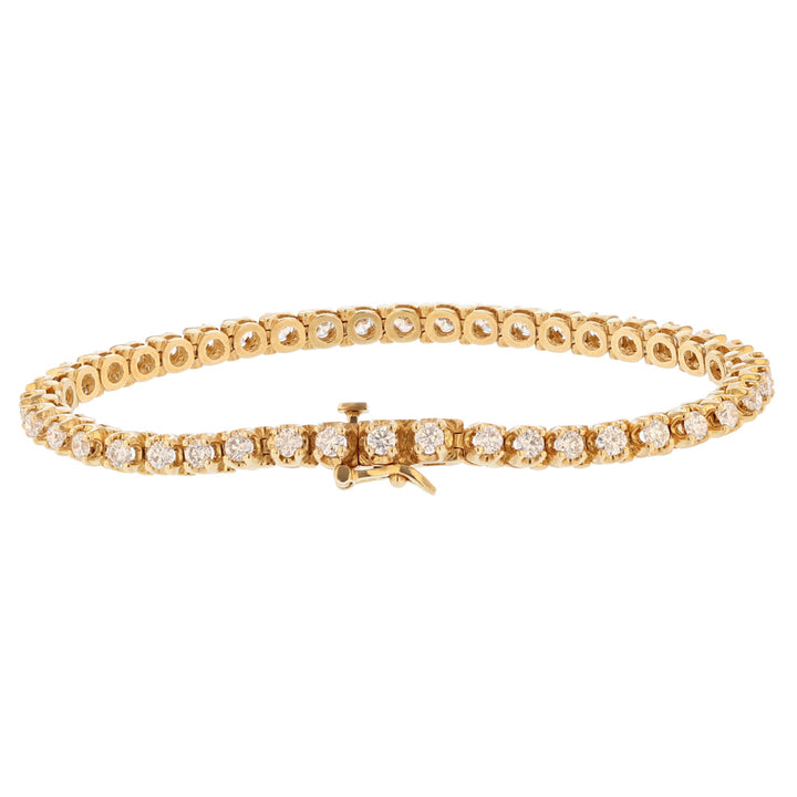 14K Yellow Gold Diamond Ladies Tennis Bracelet