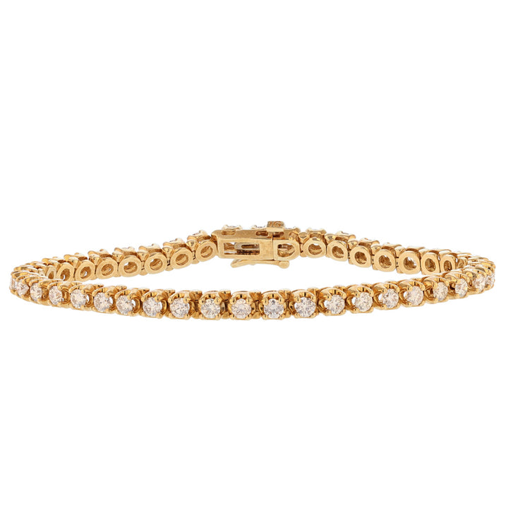 14K Yellow Gold Diamond Ladies Tennis Bracelet