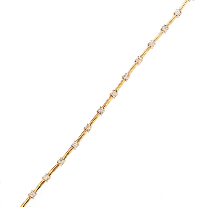 14K White Yellow Gold Diamond Tennis Bracelet
