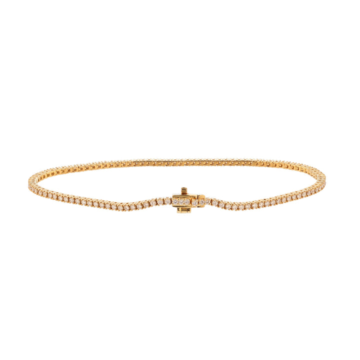 18K Yellow Gold Thin Diamond Tennis Bracelet