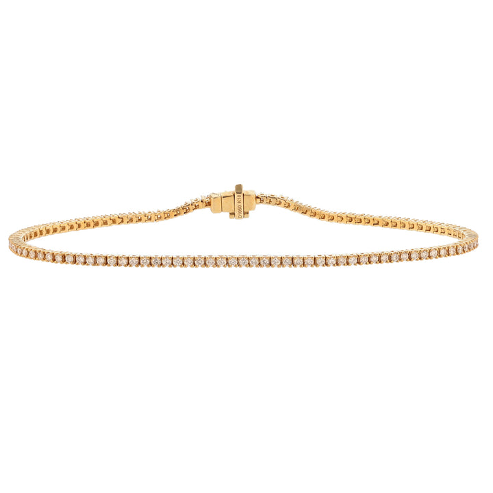 18K Yellow Gold Thin Diamond Tennis Bracelet