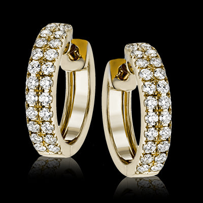 Hoop Earring in 18k Gold with Diamonds