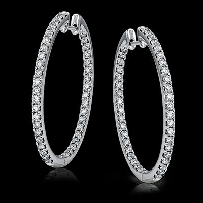 Hoop Earring in 18k Gold with Diamonds