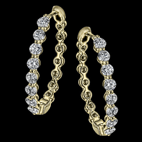 Hoop Earring in 18k Gold with Diamonds