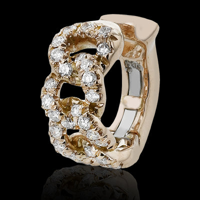 Hoop Earring in 18k Gold with Diamonds