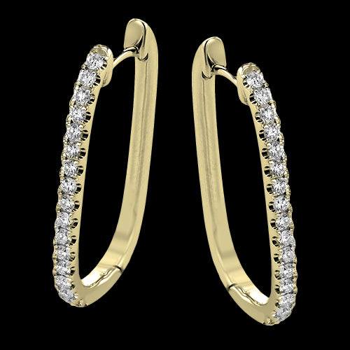 Hoop Earring in 18k Gold with Diamonds