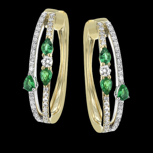 Color Earring in 18k Gold with Diamonds