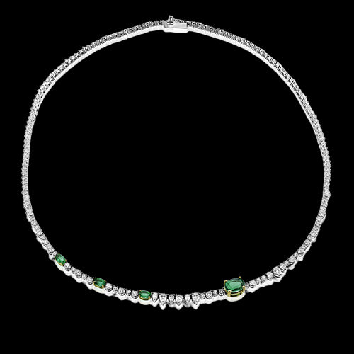 Color Necklace in 18k Gold with Diamonds