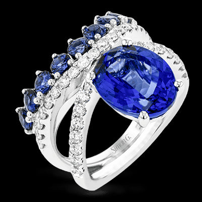 Color Ring in 18k Gold with Diamonds