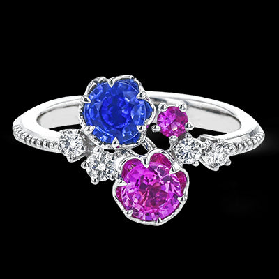 Color Ring in 18k Gold with Diamonds