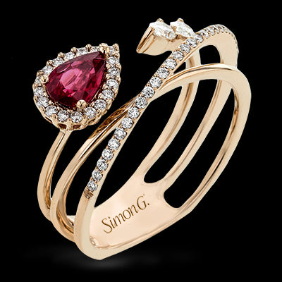 Color Ring in 18k Gold with Diamonds