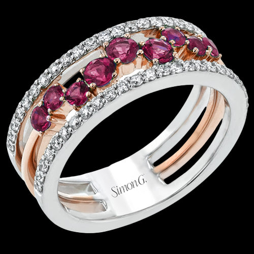 Color Ring in 18k Gold with Diamonds