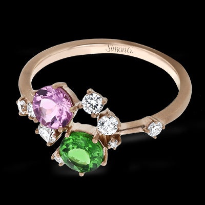 Color Ring in 18k Gold with Diamonds