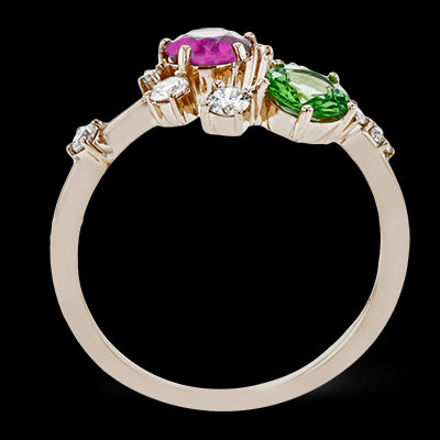 Color Ring in 18k Gold with Diamonds