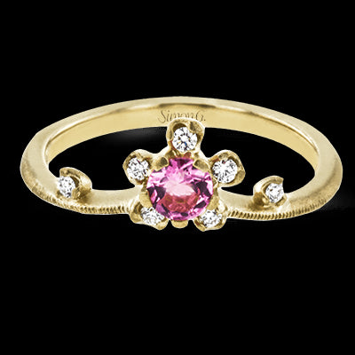 Color Ring in 18k Gold with Diamonds