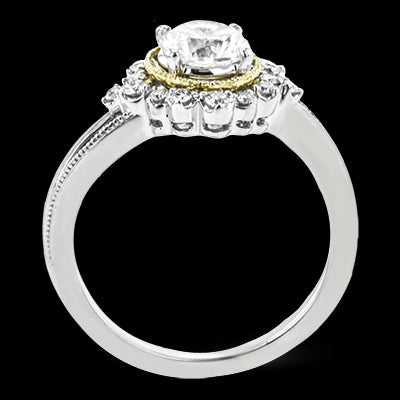 Engagement Ring in 18k Gold with Diamonds