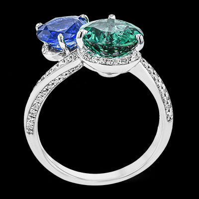 Color Ring in 18k Gold with Diamonds