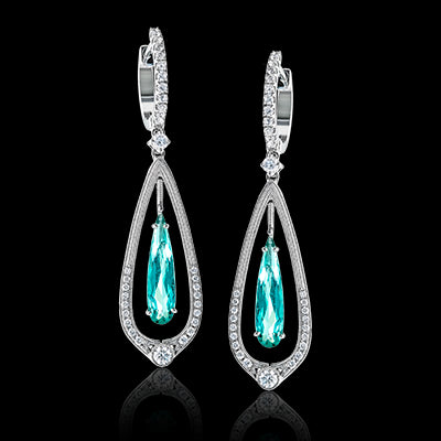 Color Earring in 18k Gold with Diamonds