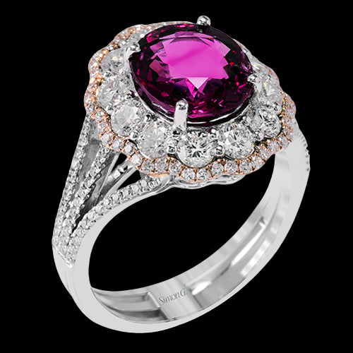 Color Ring in 18k Gold with Diamonds