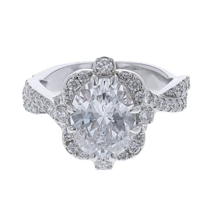 White and Rose Gold Diamond Engagement Ring