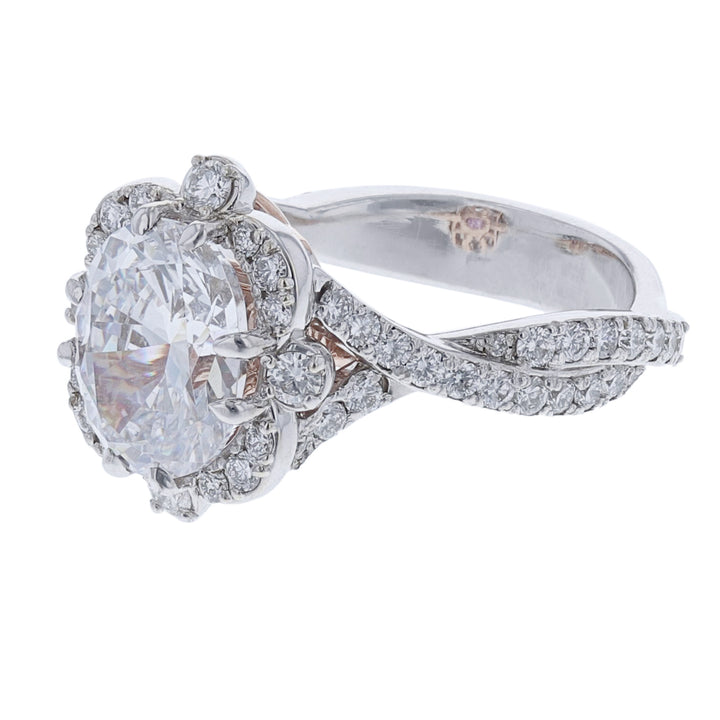 White and Rose Gold Diamond Engagement Ring