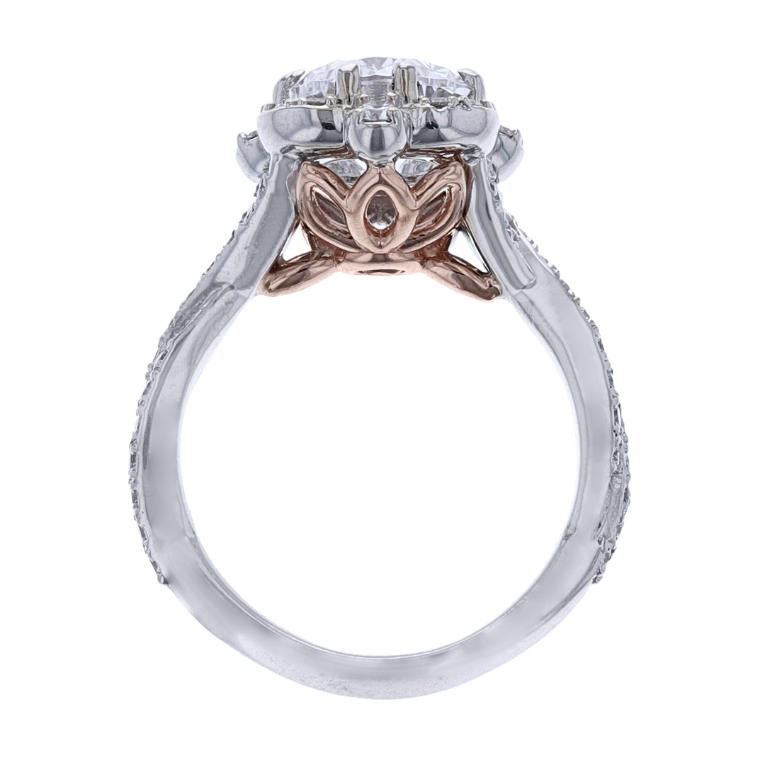 White and Rose Gold Diamond Engagement Ring
