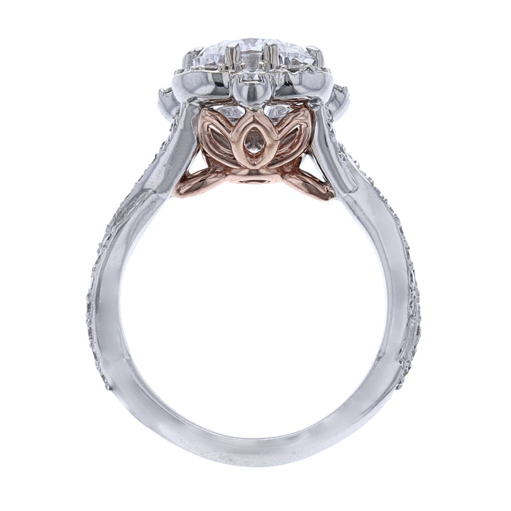 White and Rose Gold Diamond Engagement Ring