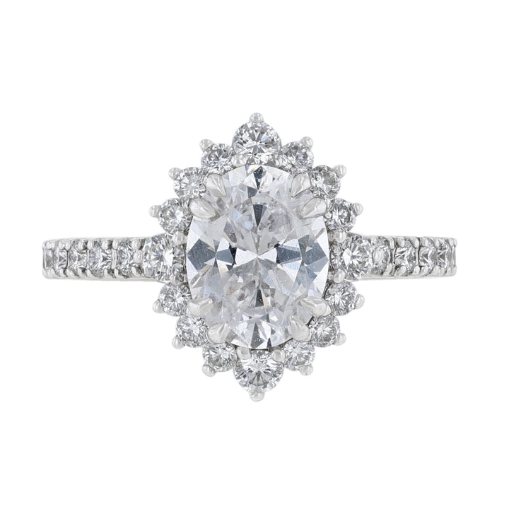 Vintage Style Diamond Halo Engagement Ring