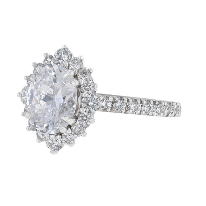 Vintage Style Diamond Halo Engagement Ring