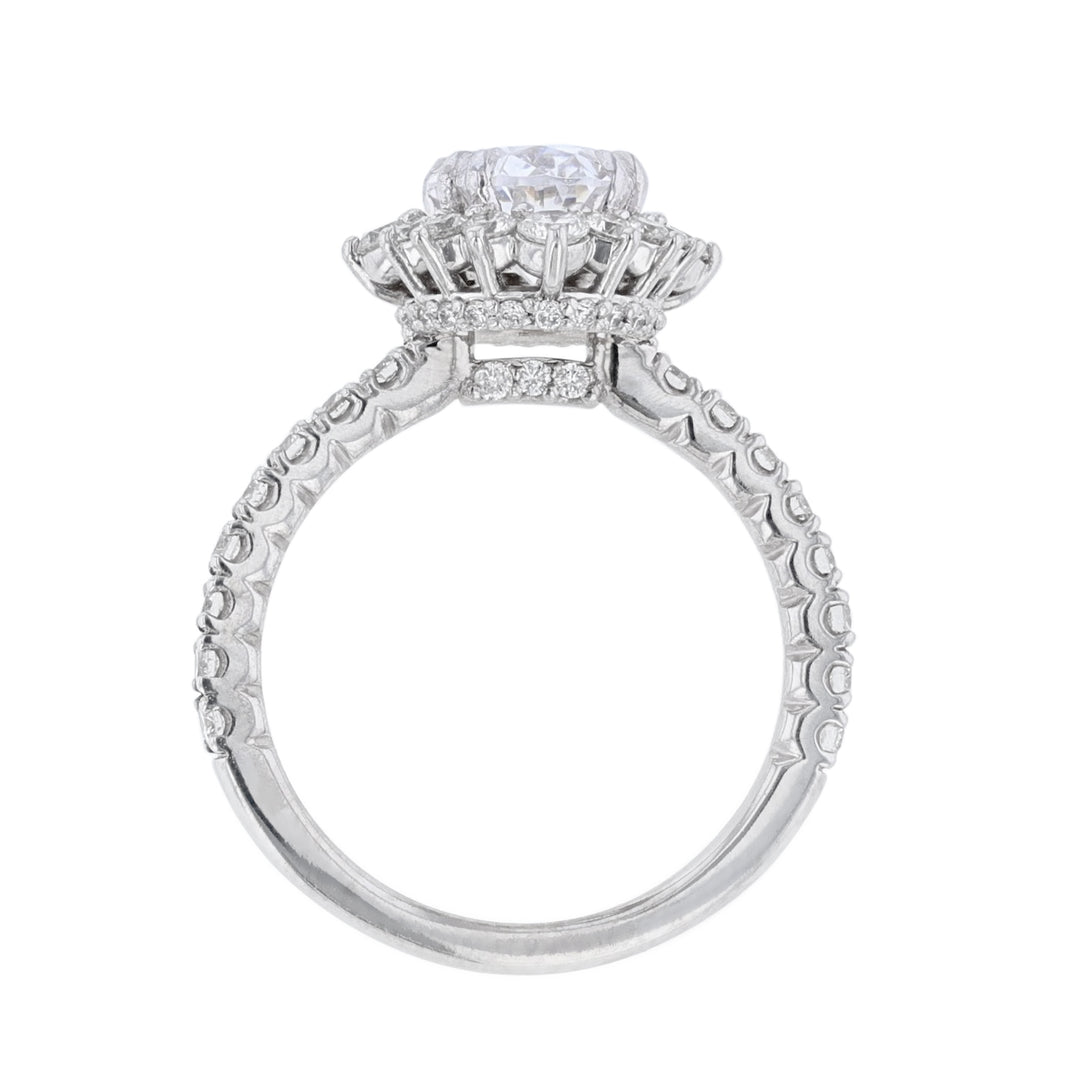 Vintage Style Diamond Halo Engagement Ring
