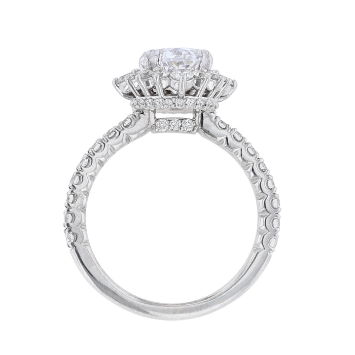 Vintage Style Diamond Halo Engagement Ring