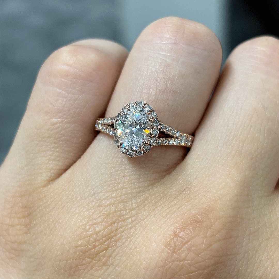 1.60CT.TW OVAL LAB DIAMOND ENGAGEMENT RING - Nazarelle