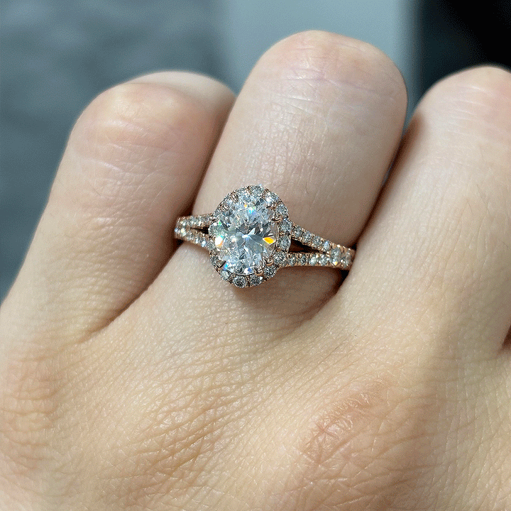 1.60CT.TW OVAL LAB DIAMOND ENGAGEMENT RING - Nazarelle
