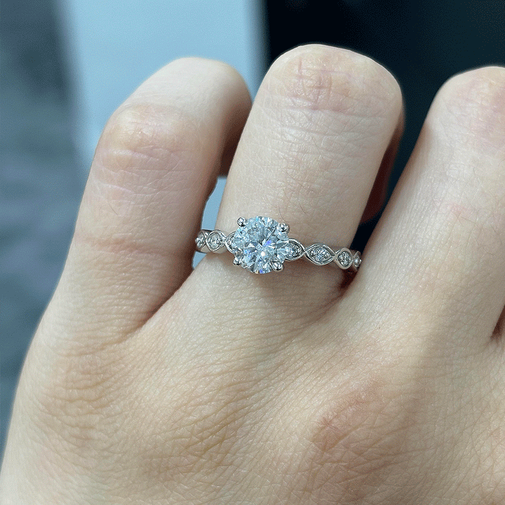 1.15CT.TW ROUND LAB DIAMOND SOLITAIRE ENGAGEMENT RING - Nazarelle