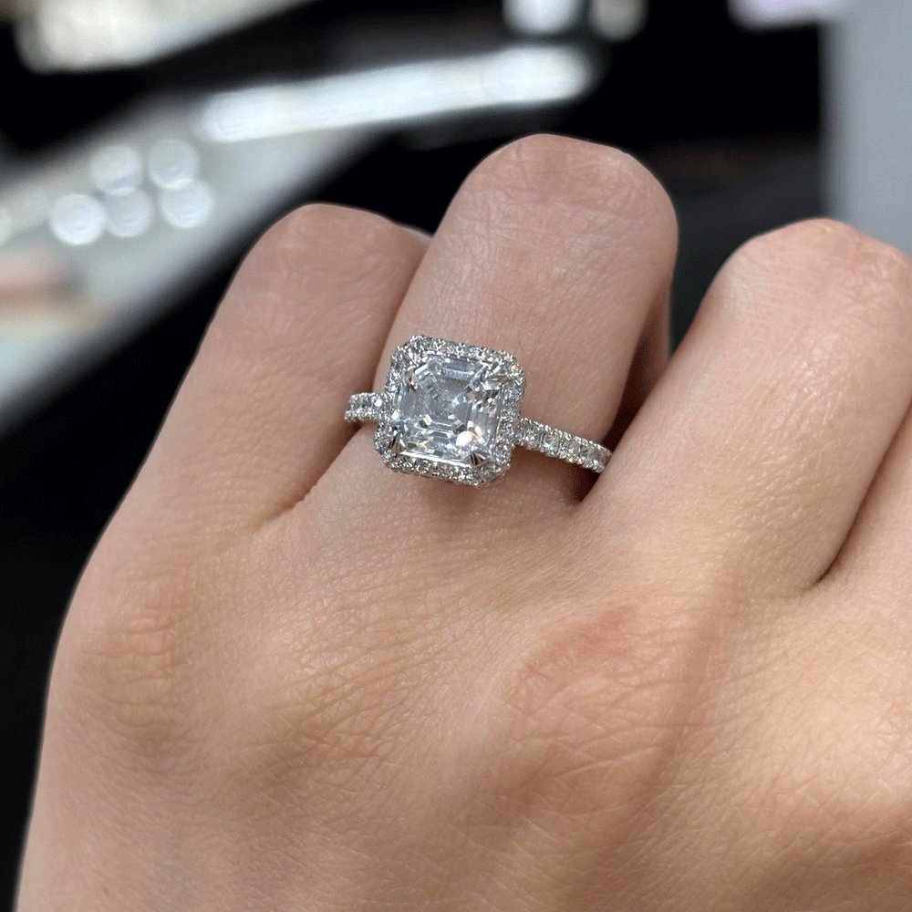 2.75CT.TW ASSCHER LAB DIAMOND HALO ENGAGEMENT RING - Nazarelle