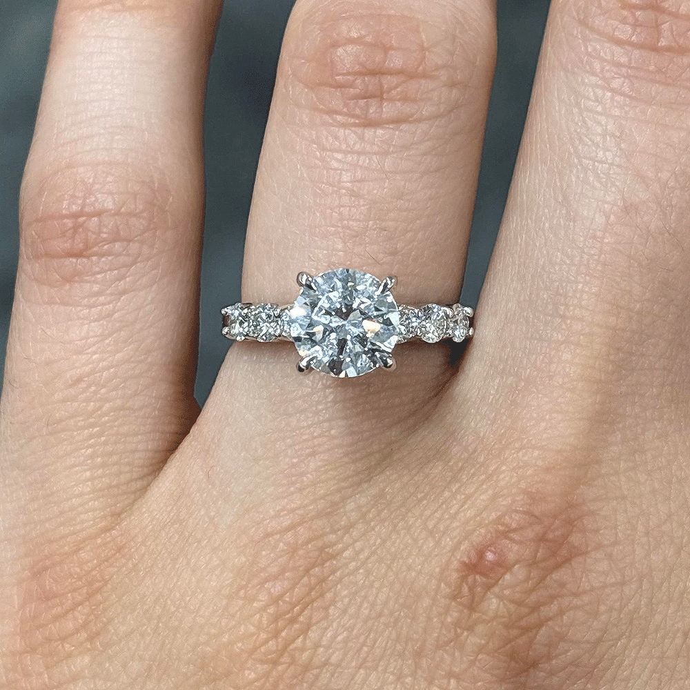 2.60CT.TW ROUND LAB DIAMOND SOLITAIRE ENGAGEMENT RING - Nazarelle